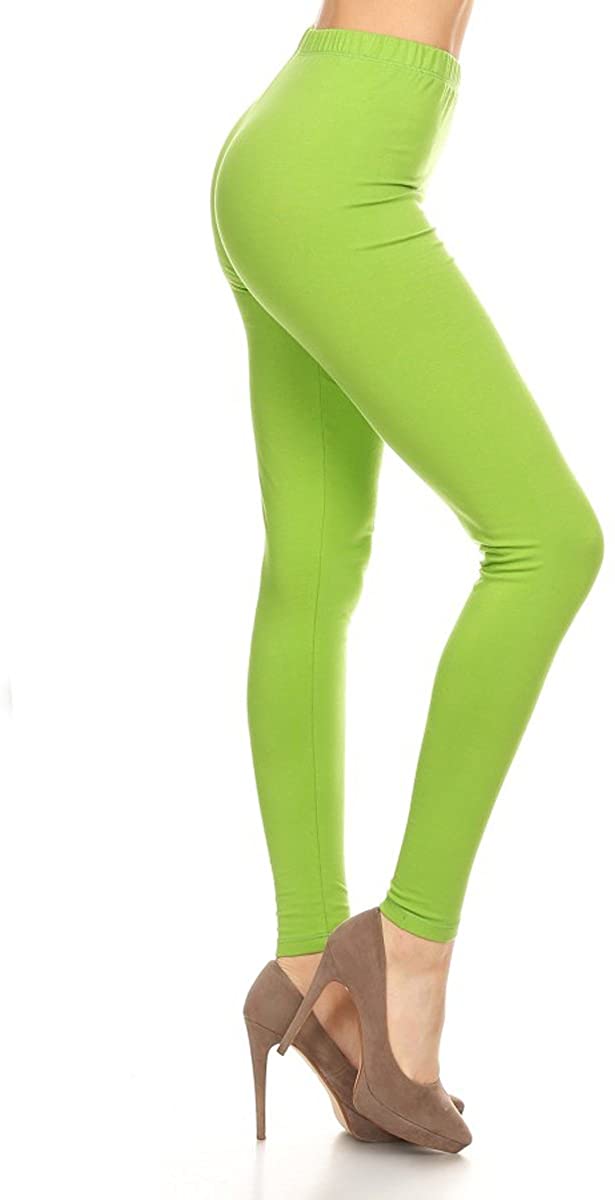 Leggings Depot Cotton Women's Premium Quality Ultra Soft Solid Leggings