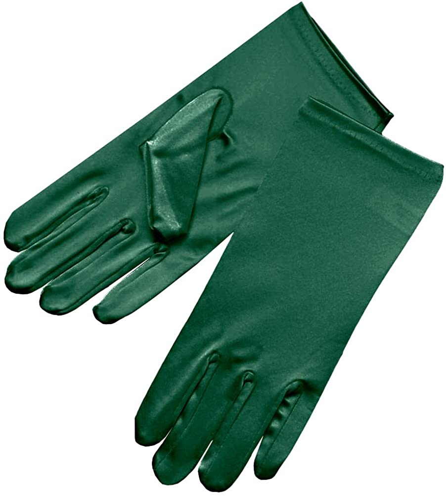ZAZA BRIDAL Long Shiny Stretch Satin Dress Gloves For Girl 6BL 