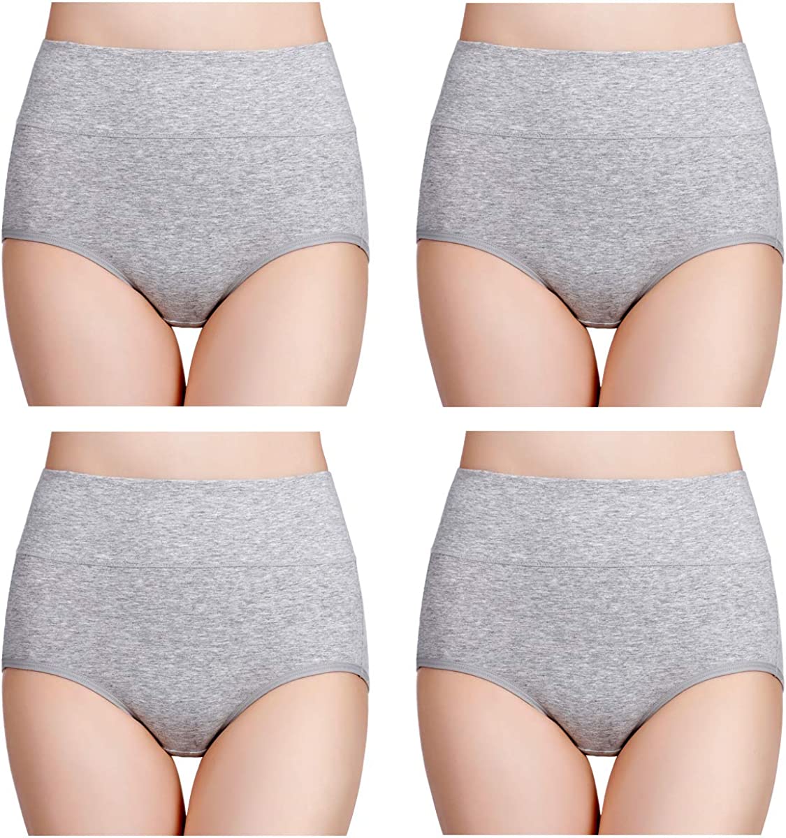 wirarpa Women's High Waisted Cotton Underwear Ladies Soft Full Briefs  Panties Mu