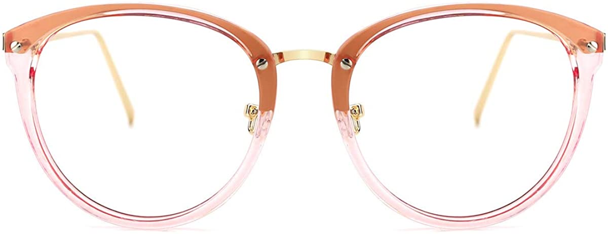 TIJN Round Metal Optical Eyewear Polarized Sunglasses Non-prescription Eyeglasses Frame Vintage Eyeglasses Clear Lens for Women and Men 