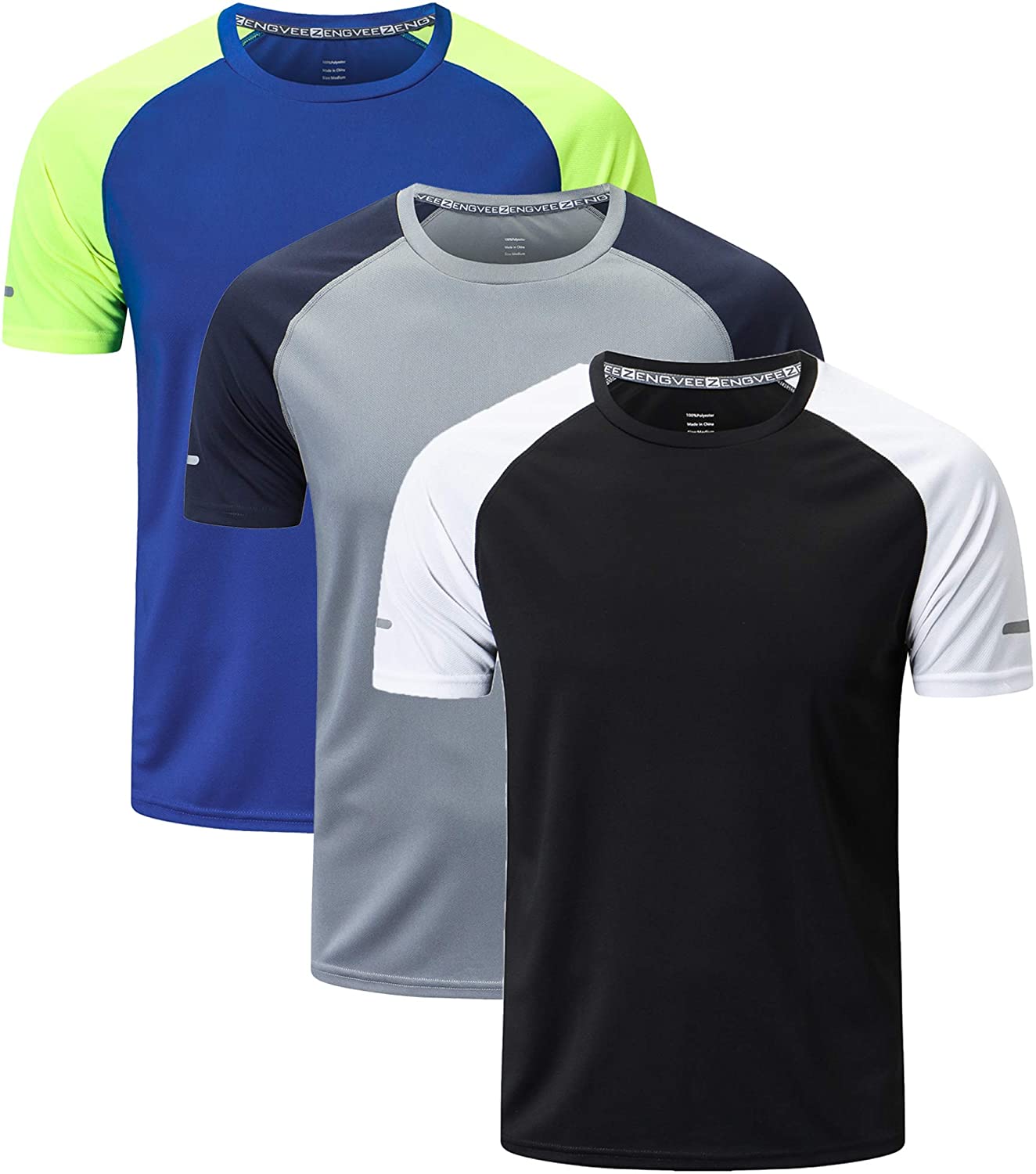ZENGVEE T-Shirts Men Quick Dry Workout Shirts Running Shirts Men