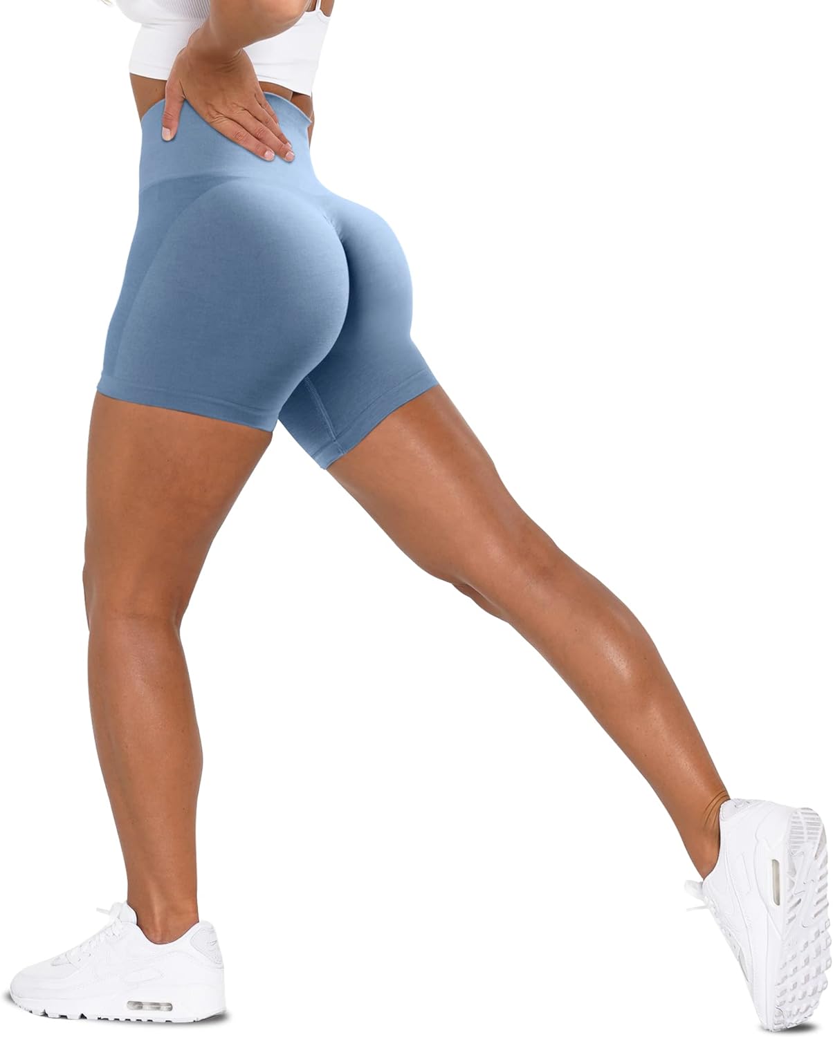 Jenbou Workout Shorts Womens High Waisted Scrunch Butt Lifting