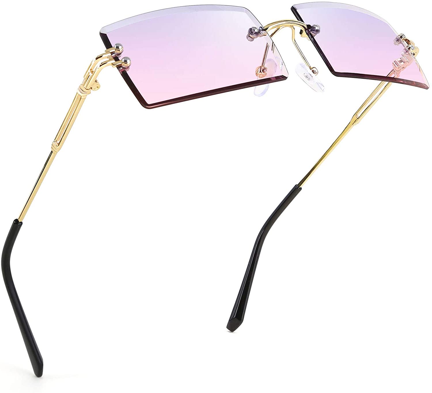 FEISEDY Vintage Rimless Sunglasses Rectangle Frameless Candy Color Glasses  for U | eBay