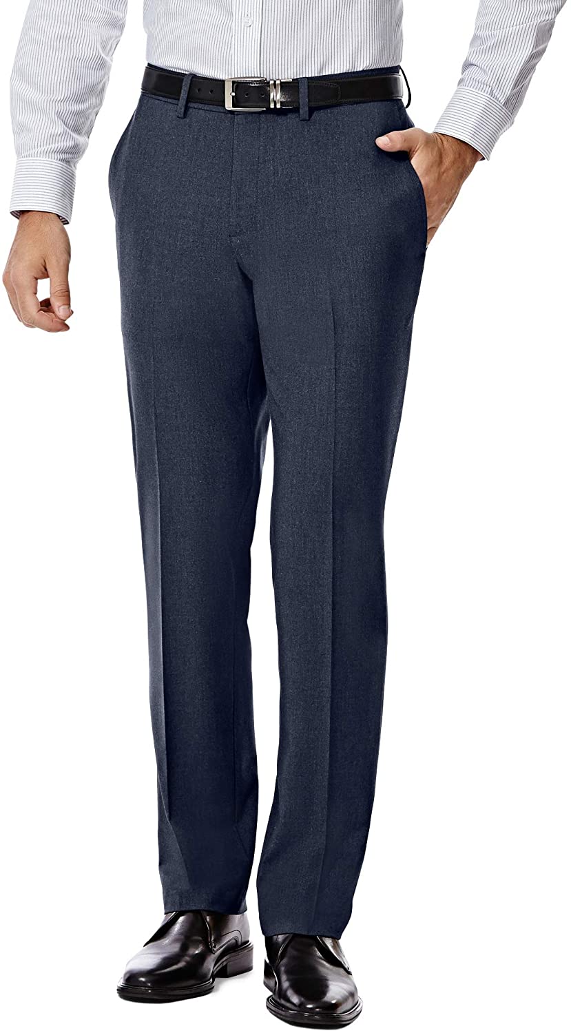 J.M Haggar Mens 4-Way Stretch Solid Gab Classic Fit Suit Separate Pant 