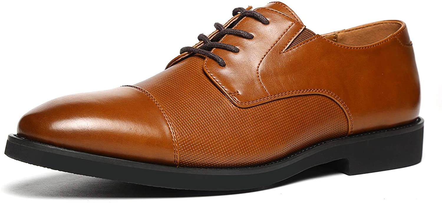 GM GOLAIMAN Men's Leather Oxford Dress Shoes Formal Lace-up Modern Shoes