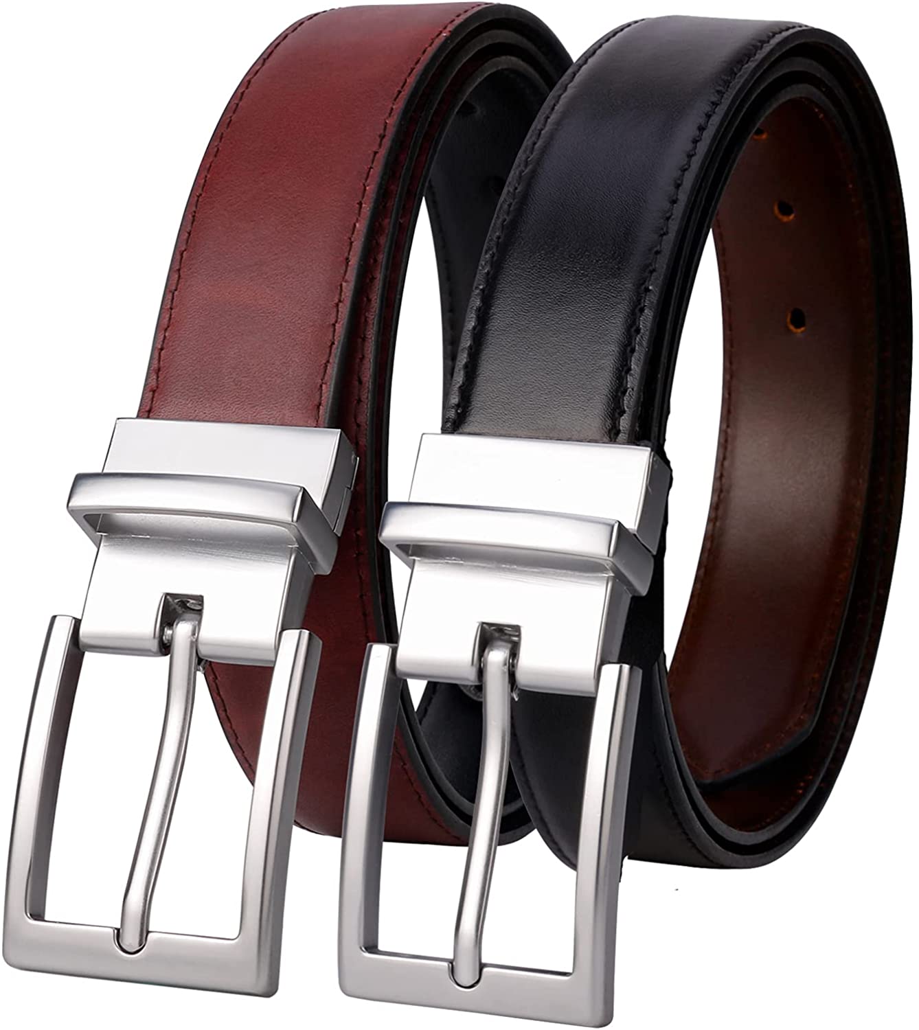 Lavemi Mens Belt Reversible 100% Italian Leather Dress Casual,One Reverse  for 2