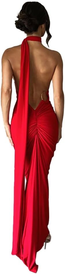  ABYOVRT Women Sexy Backless Dress Bodycon Sleeveless Open Back  Maxi Dress Going Out Elegant Party Cocktail Long Dress (A-Black, S) :  Clothing, Shoes & Jewelry