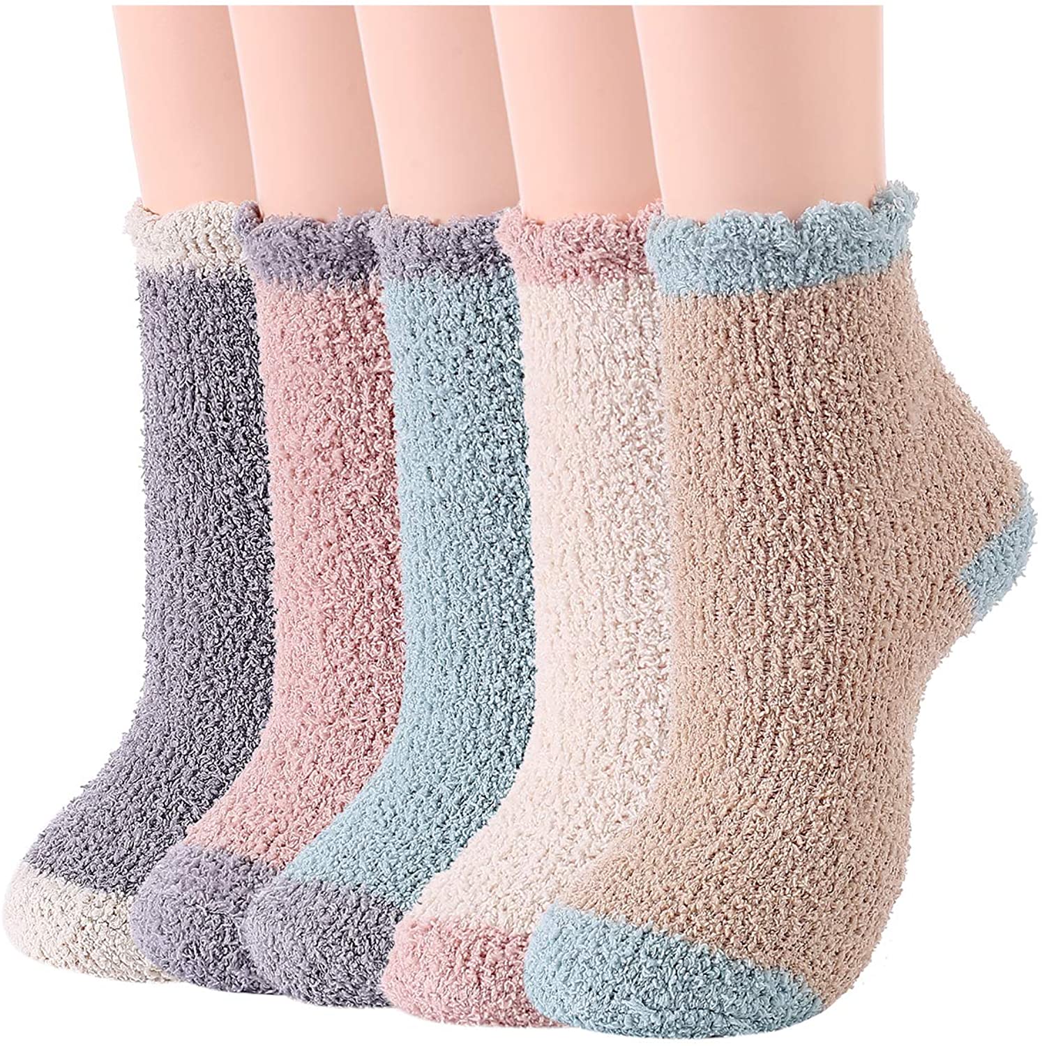 Women Warm Fuzzy Crew Socks Cozy Soft Plush Slipper Super Soft Slipper Socks 