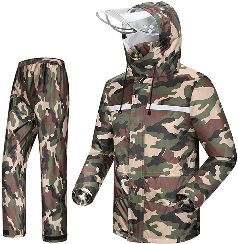 Rodeel Waterproof Fishing Rain Suit for Men (Rain gear Jacket & Trouser  Suit) 