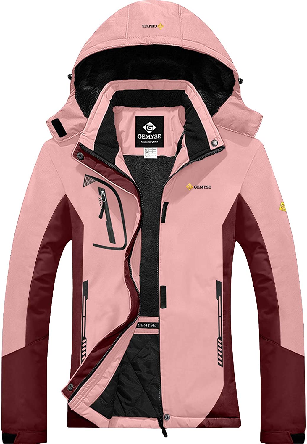 GEMYSE Women's Mountain Waterproof Ski Snow Jacket Winter Windproof ...