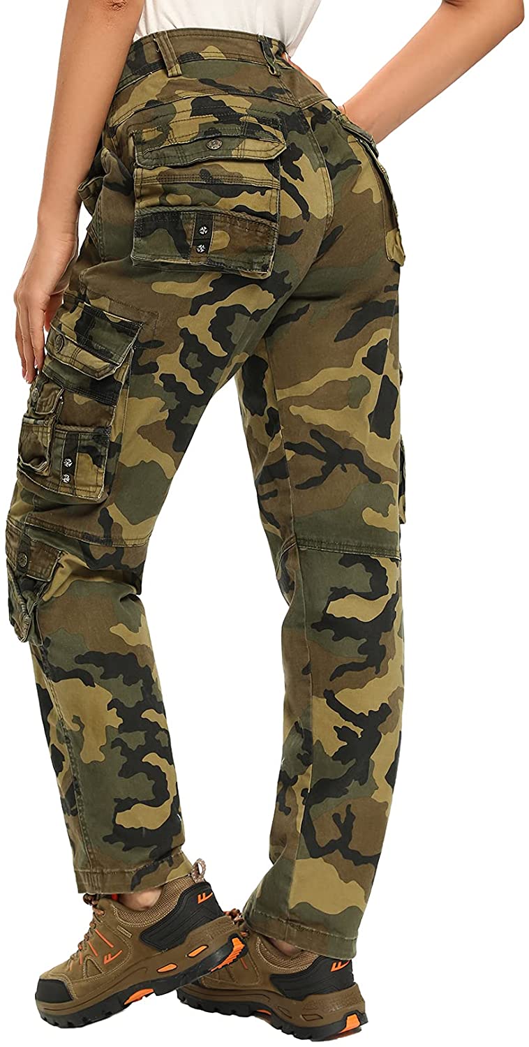 Alfiudad Womens Cargo Pants with Pockets Casual Military Army