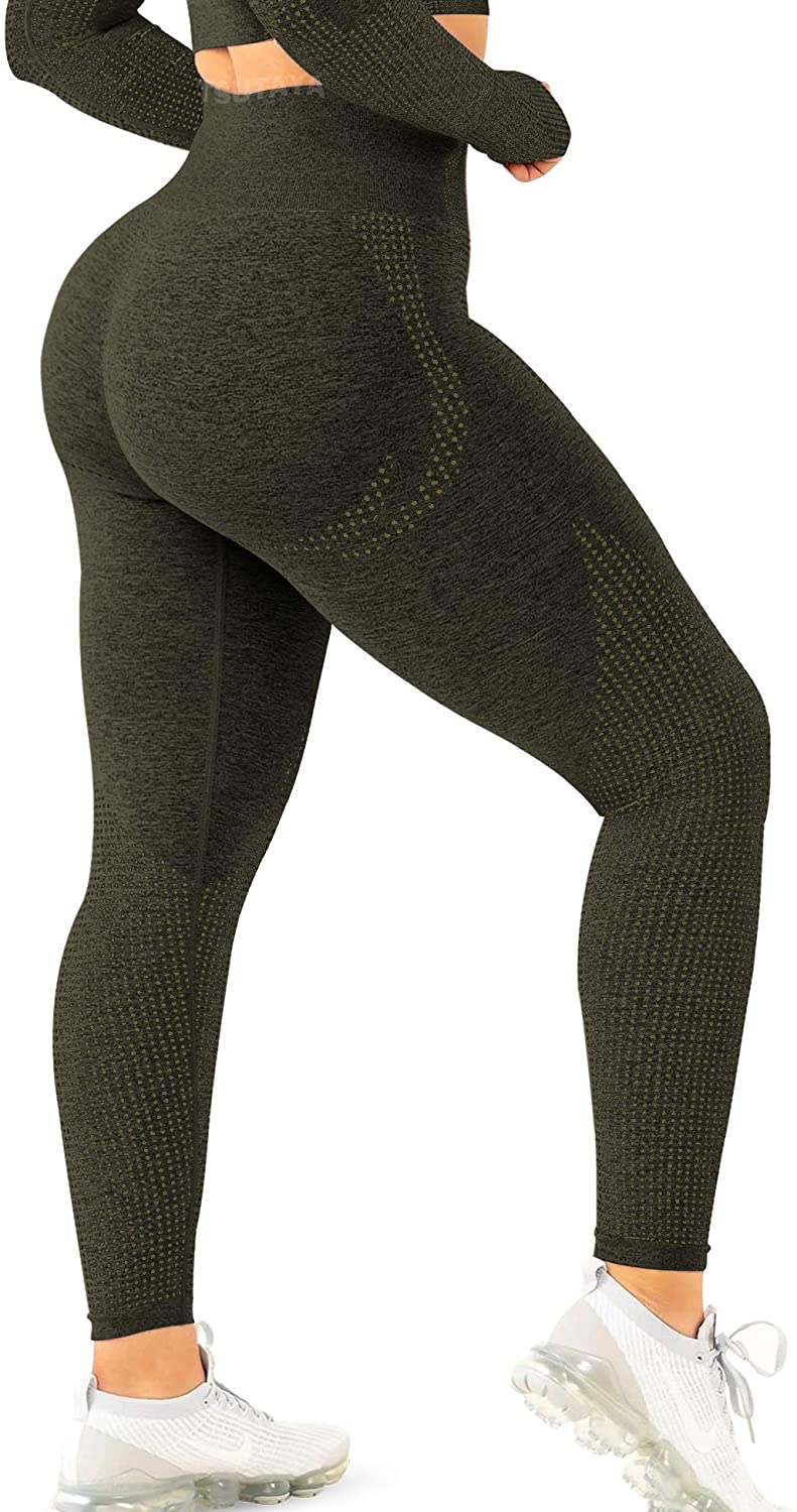 TSUTAYA Seamless Leggings High Waisted Women's Yoga Pants Workout Stretchy  Vital
