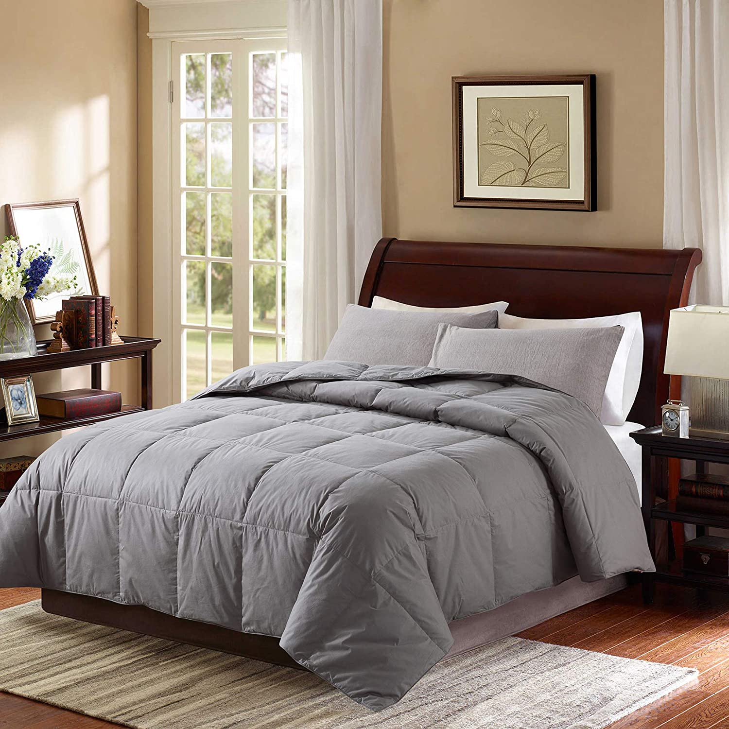 Details about   Ubauba All-Season Down Comforter 100% Cotton Hypoallergenic Quilted Feather Comf 