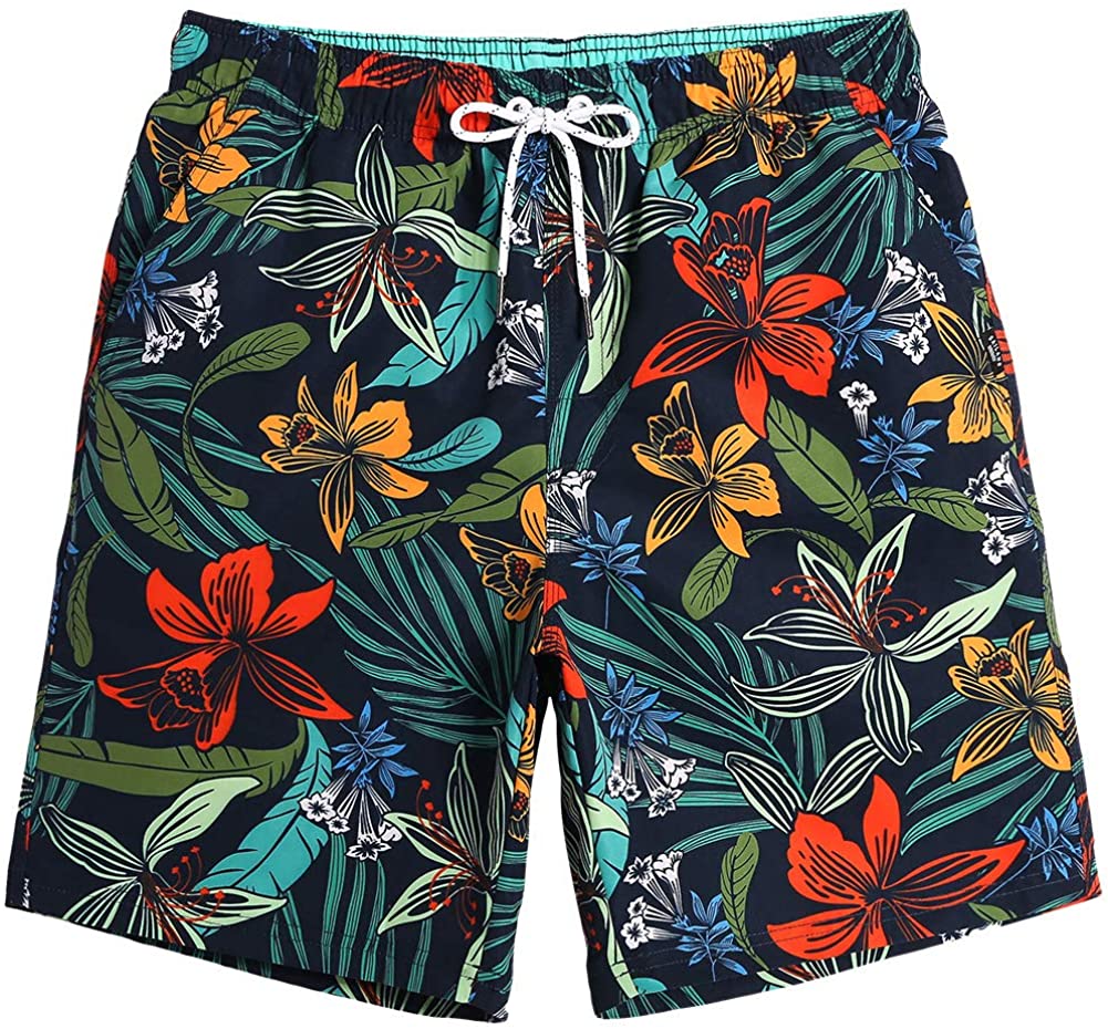 Maamgic Mens Quick Dry Printed Short Swim Trunks With Mesh Lining Swimwear Bathi Ebay