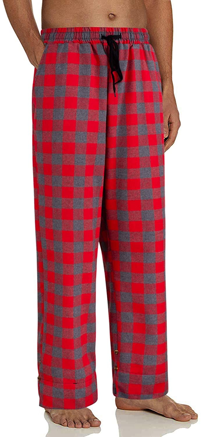 FELEMO Men's Super Soft Plaid Pajama Pants Men's Heavyweight Plaid