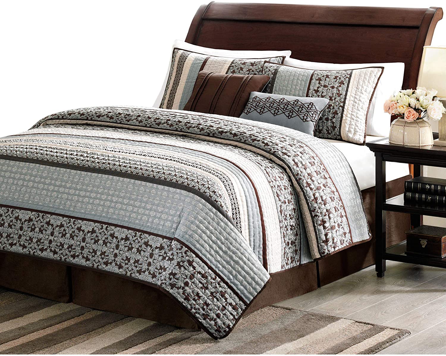 Madison Park Princeton Full/Queen Size Quilt Bedding Set - Teal