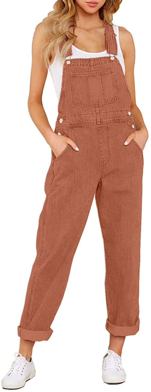 Vetinee Womens Classic Adjustable Straps Pockets Denim Bib Overalls Jeans Pants 