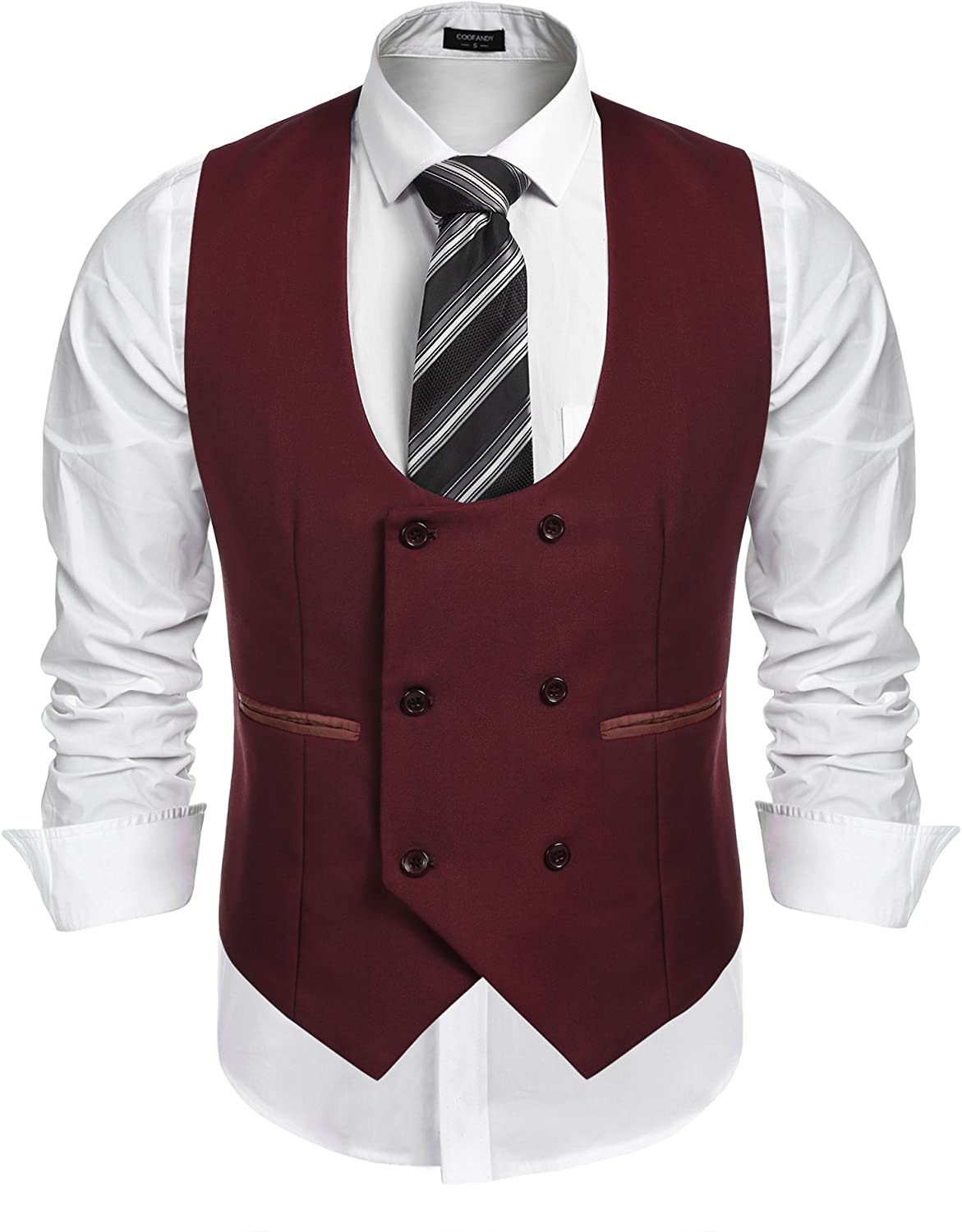 COOFANDY Men's Suit Jacket and Vest Set Slim Fit 2 Pieces Suits Two Button  Blazer Jacket Formal Business Dress Vest at  Men’s Clothing store