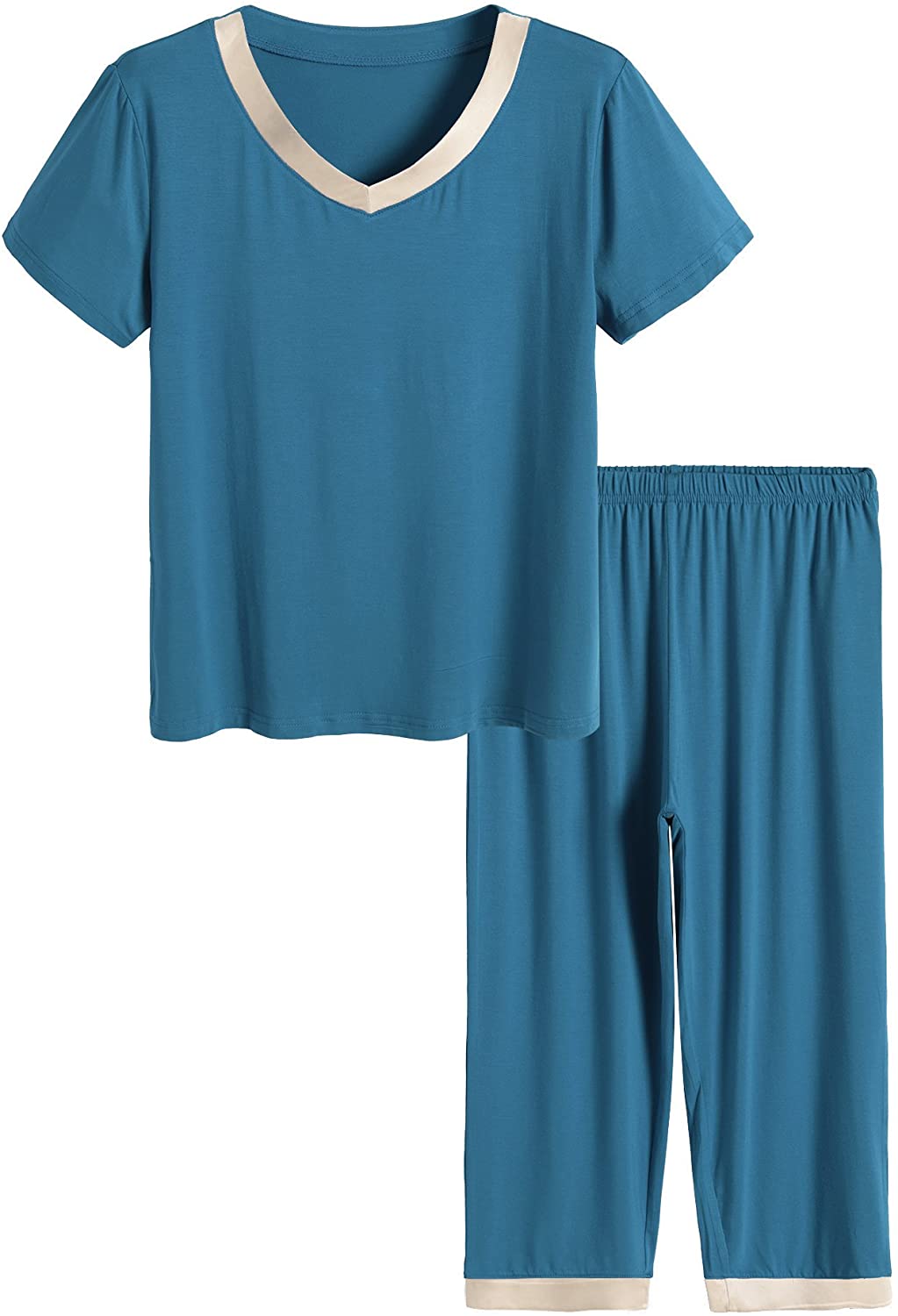 Latuza Women's Sleepwear Tops with Capri Pants Pajama Sets