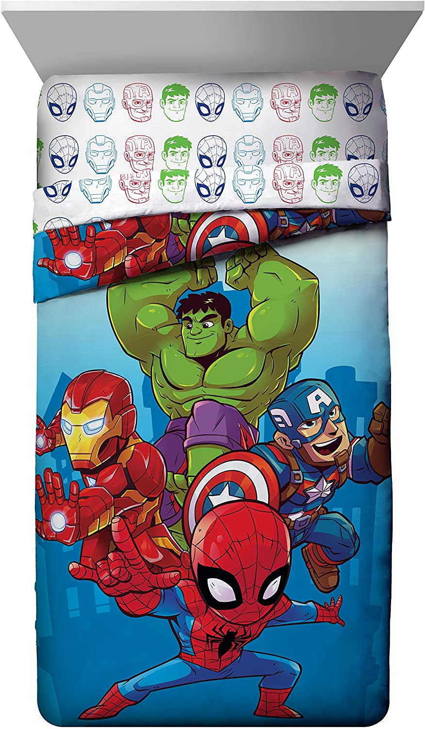 Marvel Super Hero Adventures Avengers Heroes Amigos 4 Piece Toddler Bed ...