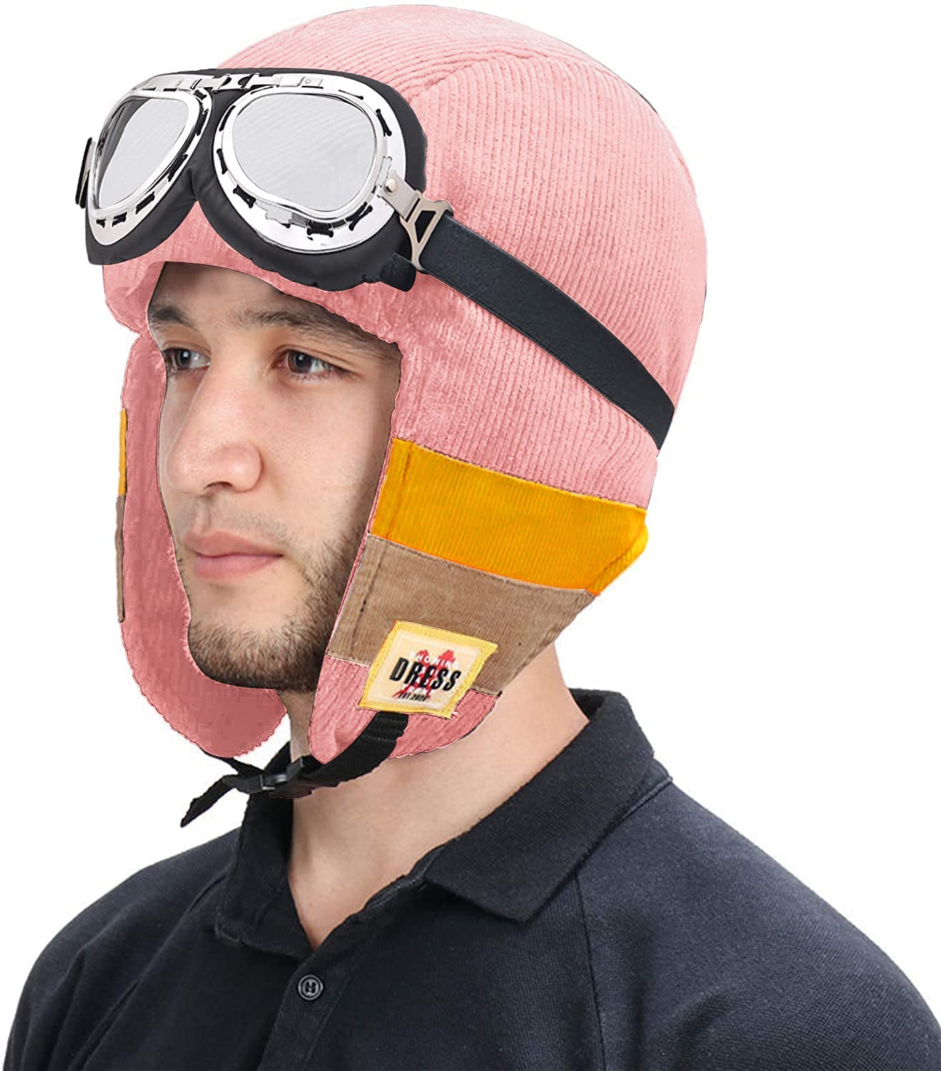 Peicees Sombrero de aviador con gafas, disfraz para adultos y niños, gorra  de piloto para hombres y mujeres, sombrero de trampero de invierno Ushanka