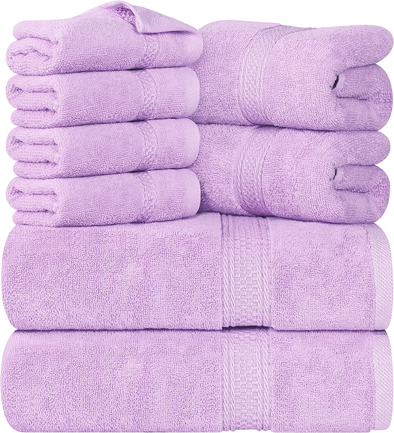 Utopia Towels 8-Piece Premium Towel Set, 2 Bath Towels, 2 Hand Towels, and  4 Was