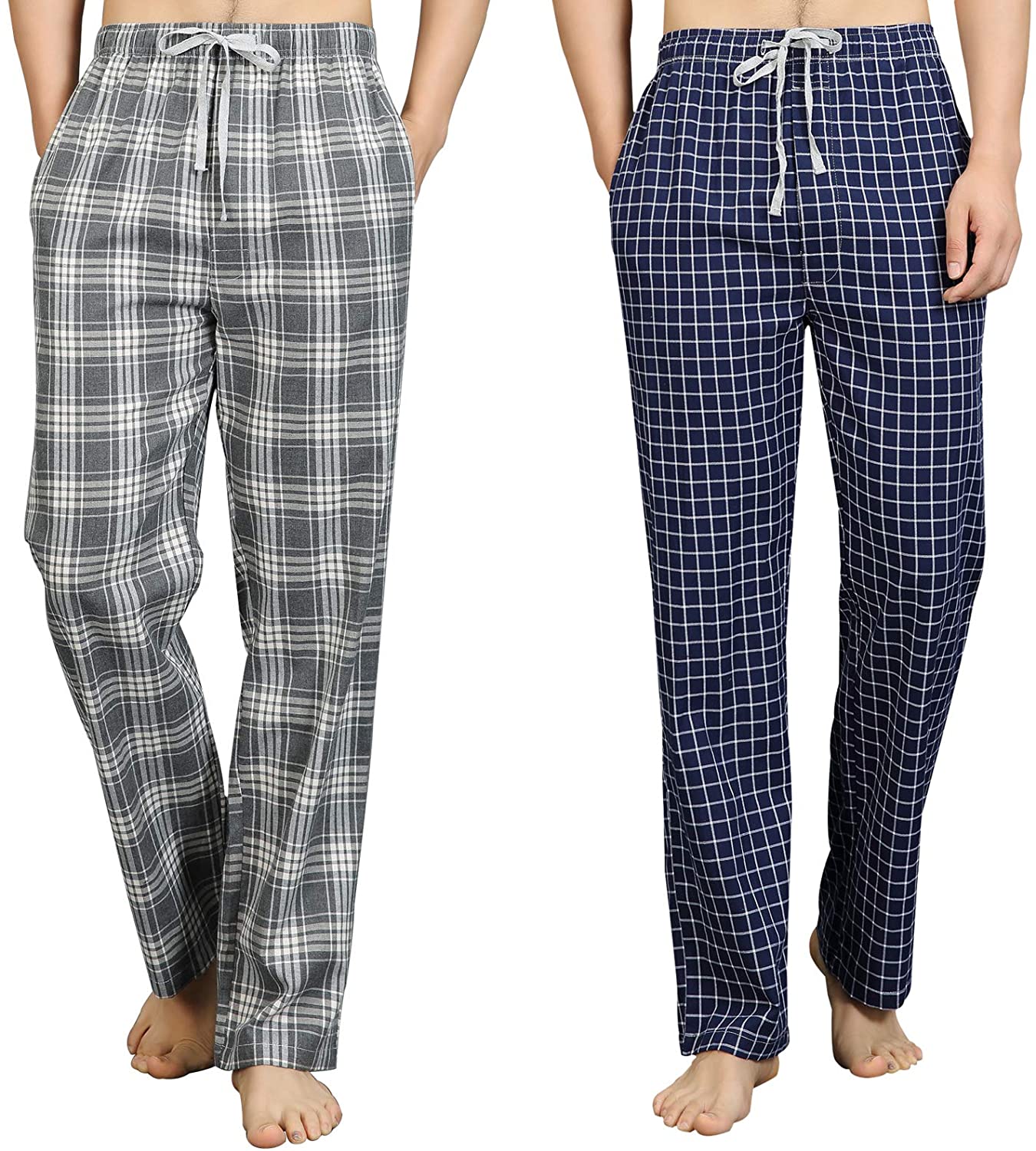RENZER Men's Pajamas Pants 100% Knit Cotton Long Lounge Pants