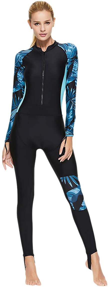 Akaeys Womens Full Body Swimsuit Rash Guard One Piece Long Sleeve Long Leg Swimwear with UV Sun Protection 