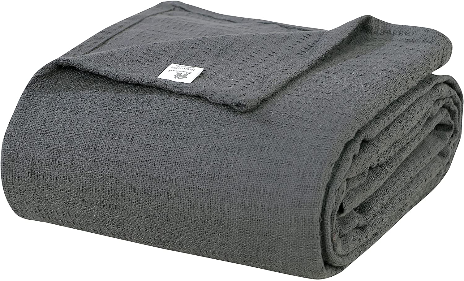 thumbnail 7  - CasaTouch 100% Cotton Thermal Blanket | All Season Block Design Super Soft Breat