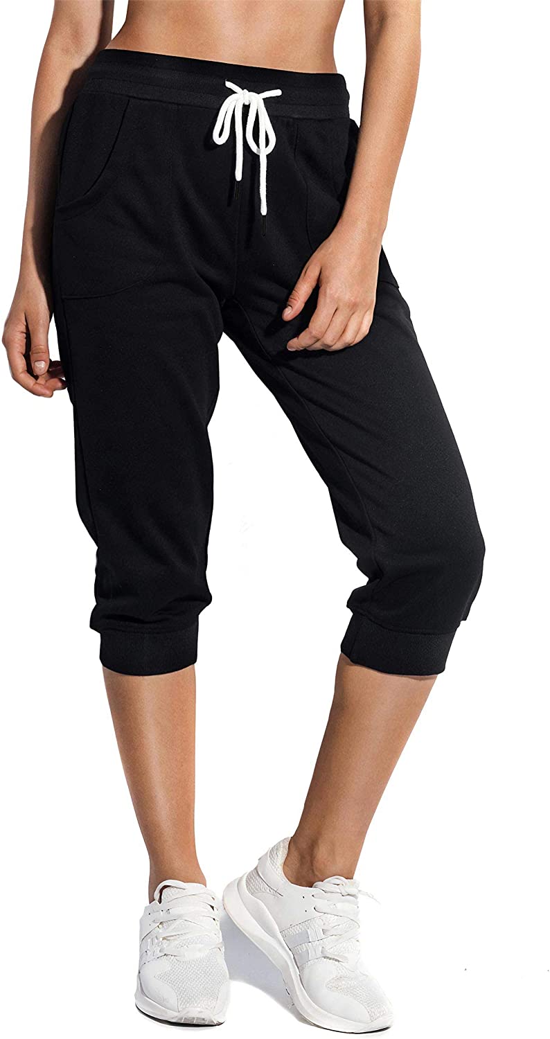 SPECIALMAGIC Women's Sweatpants Capri Pants Cropped Jogger Running Pants  Lounge