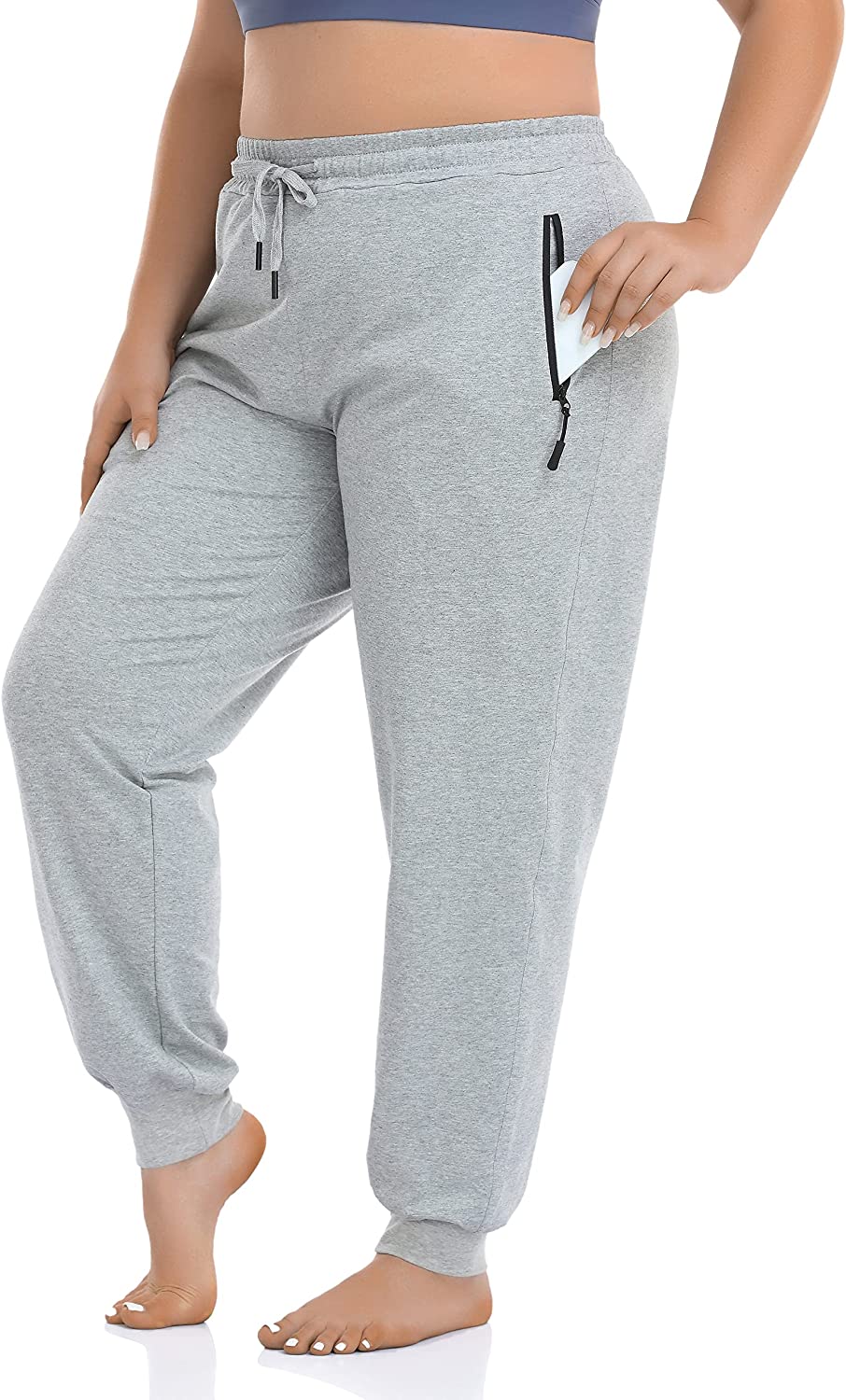 ZERDOCEAN Women's Plus Size Active Sweatpants Tapered Workout Caual Lounge  Pants